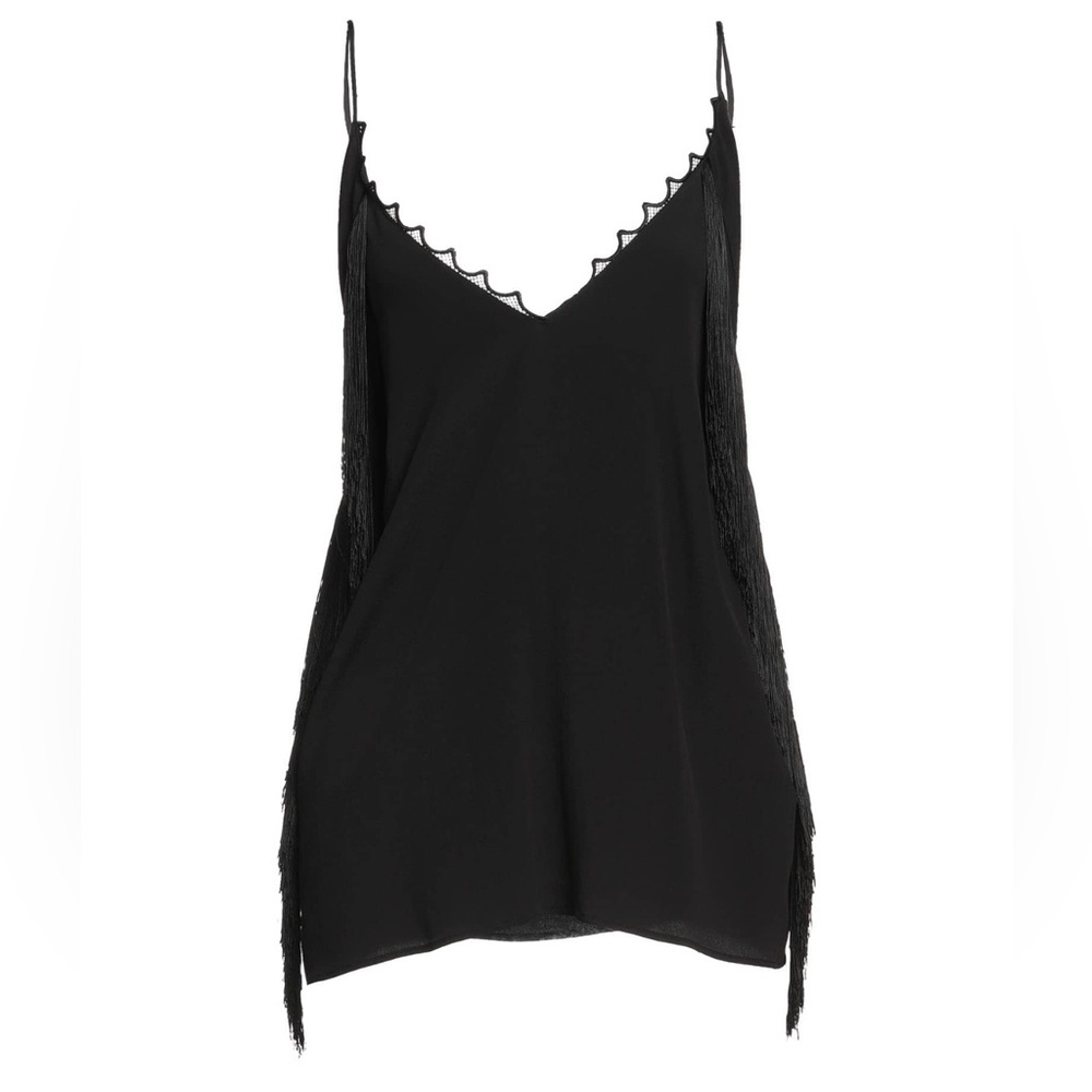 Black Lace Trim Cami Top